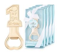 Shein 12 piezas Abrebotellas de oro para el 1er cumpleaños, adecuado para regalos de 1 año, celebraciones de aniversario, recuerdos de aniversario, festival