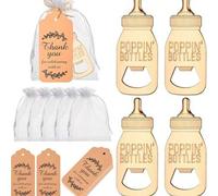 Shein 12 piezas Abrebotellas en forma de biberón azul, recuerdos decorativos, regalos para fiestas, abrebotellas que revelan el género y la preferencia de l