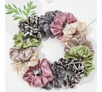 Shein 12 piezas Accesorios de coletero con lazo de satén verde y rosa