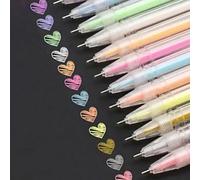 Shein 12 piezas Bolígrafo de gel metálico, bolígrafo de gel con brillo líquido iridiscente para colorear para adultos, garabatear, dibujar, scrapbooking, ha