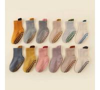 Shein 12 piezas Calcetines para niños, Calcetines antideslizantes para niños, Calcetines antideslizantes para estudiantes de trampolín
