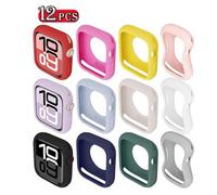 Shein 12 piezas Carcasa de reloj de silicona púrpura linda, apta para modelos de 38/40/41/42/44/45/49 milímetros, compatible con Apple Watch Ultra/SE/8/7/6/