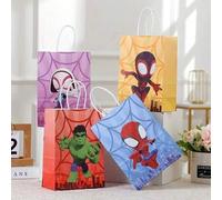 Shein 12 piezas de Marvel, bolsa de regalo de Super Game Spider-Man y sus amigos, bolsa de caramelos con temática de dibujos animados, bolsa de decoración p