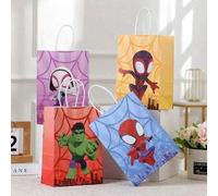 Shein 12 piezas de Marvel, bolsa de regalo de Super Game Spider-Man y sus amigos, bolsa de caramelos con temática de dibujos animados, bolsa de decoración p