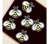 Shein 12 piezas de parches bordados con abeja abejorro blanca para coser y manualidades DIY