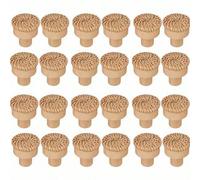 Shein 12 piezas de perillas de gabinete redondas de ratán natural, tiradores de cajón de madera con acabado marrón para decoración de muebles de cocina, sal