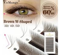 Shein 12 piezas de racimos de pestañas 3D 4D 5D pre-hechas en marrón, mezcla de 8-15 mm de ancho 0.07 mm de piel de marta falsa natural suave con efecto aba