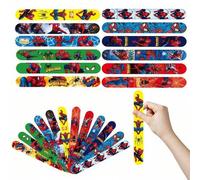 Shein 12 piezas de Superhéroe Spiderman de Marvel, pulseras de fiesta con hebillas, pulseras, pulseras con hebilla, juguetes de fiesta, adecuadas para entre