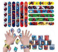 Shein 12 piezas de Superhéroe Spiderman de Marvel, pulseras de fiesta con hebillas, pulseras, pulseras con hebilla, juguetes de fiesta, adecuadas para entre