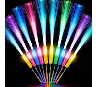 Shein 12 piezas de varitas de fibra óptica luminosas, varitas de luz LED, suministros de fiesta luminosos de colores, varitas de fibra óptica, adecuadas par