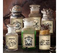 Shein 12 PIEZAS Etiquetas adhesivas vintage para botellas de vino con diseños de fantasmas, calabazas y muerte en Halloween, decoraciones impermeables de F