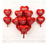 Shein 12 piezas Globos con forma de corazón, globos de helio reutilizables de 18 pulgadas con impresión "TE AMO", adecuados para el Día de San Valentín, dec