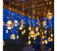 Shein 12 piezas Luces de cadena de bolas de deseos de color cálido, lámparas de bolas transparentes con puerto USB, luces decorativas colgantes, adecuadas p