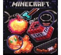 Shein 12 piezas Minecraft con licencia oficial Artículos de mi mundo Llavero acrílico Tótem de la inmortalidad Pico con strass y Cristal del fin y otros lla