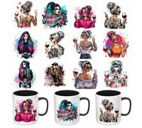 Shein 12 PIEZAS Papel de transferencia UV DTF con citas inspiradoras para chicas con estilo fresco "Just Breathe" - Papel de transferencia resistente al agu
