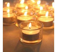 Shein 12 Piezas Portavelas de Té Transparentes, Portavelas de Vidrio para Centros de Mesa, Decoración del Hogar y Suministros para Fiestas, Pascua, Día de l