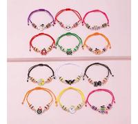 Shein 12 Piezas Pulsera con Charm Tema de Halloween para Niñas Calabaza Fantasma Araña Calavera Pulseras de Cuerda Ajustables Regalo de Fiesta de Vacaciones