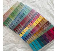 Shein 12 piezas/Set 2400 hojas 12 estilos de notas adhesivas transparentes de PET, pegatinas de índice, pegatinas de memo de unicolor minimalista vintage, ú