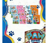 Shein 12 piezas/set Bolsa de regalo de papel de colores aleatorios con estilo y diseño de Paw Patrol, hecha de papel kraft, bolsa de regalo desechable con c