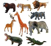Shein 12 Piezas/Sets de Juguetes de Modelos de Fauna Realista de 1-6 Pulgadas, Hechos de PVC, Animales Coloridos de Zoológico, Animales Salvajes Realistas I