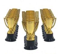 Shein 12 piezas - Trofeos de plástico de oro, premios de fiesta, props, props para trofeos de oro de fiesta, props para fotografía, premios deportivos, recu