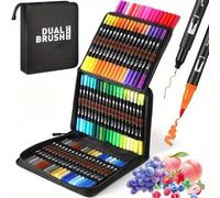 Shein 120 Colores Marcadores de Doble Punta, Marcadores de Arte de Doble Punta Finos y Suaves Adecuados para Colorear de Adultos y Estudiantes, Lettering, E