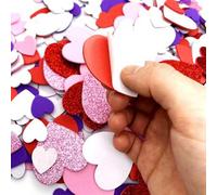 Shein 120 piezas de pegatinas de corazones de espuma autoadhesivas, con acabados brillantes y mates, adecuadas para el Día de San Valentín, manualidades de