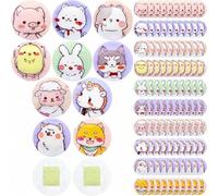 Shein 120 piezas de vendas para niños, 10 estilos de vendas adhesivas con dibujos animados lindos, respirables, redondas y de colores para vacunas, vendas a