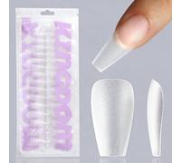 Shein 120 Uds/Bolsa Uñas postizas ovaladas cortas de punta, uñas postizas de extensión de palo completo ultra delgadas, sin rastro y abrasivas uñas falsas u