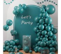 Shein 124/60/10 piezas Set de globos azul pizarra, surtido de tamaños (18", 12", 10", 5"), azul grisáceo, verde, estilo bohemio, kit de arco de globos verde