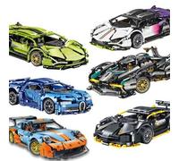 Shein 1280+ piezas de bloques de construcción de juguetes de carreras, (escala 1:14) modelo de bloques de construcción de carreras, hecho de material ABS, b