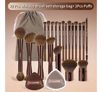 Shein 13/20/23/50 piezas Juego de herramientas de maquillaje que incluye 20 piezas de set de brochas de maquillaje profesionales de tubo de aluminio + 1 bol