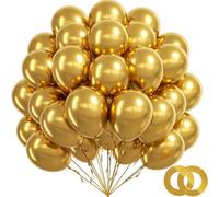 Shein 13/33/53/73 piezas Globos metálicos dorados, globos de látex dorados cromados de 18/12/10/5 pulgadas, adecuados para graduación, baby shower, revelaci