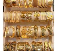 Shein 13/7/5/3/1 piezas Conjunto de pulseras brazaletes apilables, vintage, elegantes con diseños florales, geométricos, retorcidos, redondos, texturizados,