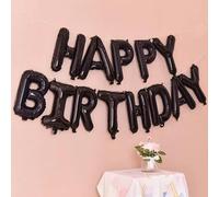 Shein 13 piezas de globos con forma de letras negras para decoración de fiestas de cumpleaños, Día de San Valentín, regreso a la escuela