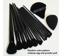 Shein 13 piezas Juego de brochas de maquillaje + 2 piezas de esponja y borla de color/forma aleatoria, sombra de ojos, base, BB cream, corrector, rubor, pol