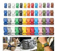 Shein 13 piezas/paquete Hebillas de liberación lateral de plástico, Hebillas para cintas de 10/15/20/25mm, Adecuadas para correas de mascotas, mochilas, cos