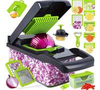 Shein 14/16 piezas/Set, Picadora de verduras de alta calidad, rebanador de frutas multifuncional, rallador con mango, rebanador de verduras, cortador con re