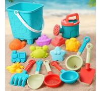 Shein 14 piezas Juego de juguetes de playa para niños, juego de nieve para bebés, herramientas para cavar en la arena, pala, cubeta de playa, regalo perfect