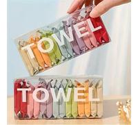 Shein 14 piezas Nuevas toallas comprimidas portátiles, toallas de algodón gruesas y grandes para viaje, set de toallas desechables coloridas (colores surtid