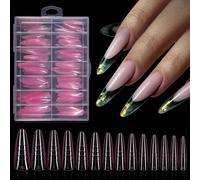 Shein 140 piezas/Caja Kit de Puntas de Uñas de Gel, Uñas Postizas Preformadas para Pulido de Gel, Extensión de Uñas Fácil de Remover, Puntas de Uñas Acrílic