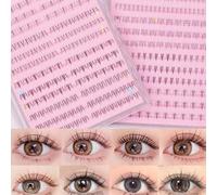 Shein 144 racimos de pestañas inferiores mixtas naturalmente con pre-pegamento, suaves y ligeras, 4 estilos de pestañas inferiores adecuadas para uso diario