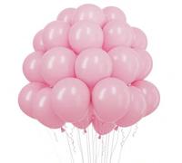Shein 15/45/100 piezas Globos de látex de color rosa claro de 5/10/12 pulgadas Globos de helio para decoración de cumpleaños, graduación, baby shower, boda,