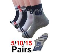 Shein 15 pares de calcetines de mujer estilo coreano para verano, con rayas casuales para skateboard, calcetines de tubo medio como regalo para chicas