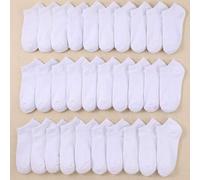 Shein 15 pares de calcetines náuticos casuales en blanco y negro para niños, adecuados para niños y niñas para uso diario y deportivo