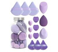 Shein 15 piezas de esponjas de maquillaje con estuche de almacenamiento, 3 esponjas de maquillaje y 3 mini esponjas de maquillaje y 3 borlas de polvo y 3 mi