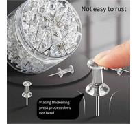 Shein 150/400 piezas de chinchetas transparentes - Chinchetas de cabeza plana de plástico con punta de acero para tableros de corcho, oficina, hogar, fotos,