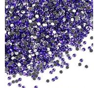 Shein 1500 piezas de 4 mm de rhinestones planos de resina violeta, redondos, sin adhesivo termofusible, piedras de cristal sueltas de bling para manualidade