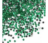 Shein 1500 piezas de 4mm de piedras de rhinestone planas de resina verde redondas sin aplicación en caliente, para embellecimientos brillantes DIY, cristal