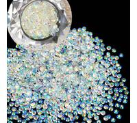 Shein 1500 piezas de 4mm Rhinestones planos de resina transparente blanco AB, rhinestones planos de resina sin hot fix redondos para manualidades DIY, decor